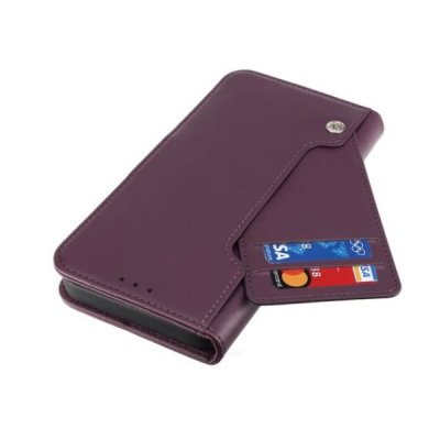 rv iphone 14 pro max vegan pu-läder plånboksfodral 6 kortfack 1 kontantfack magnetlås lila