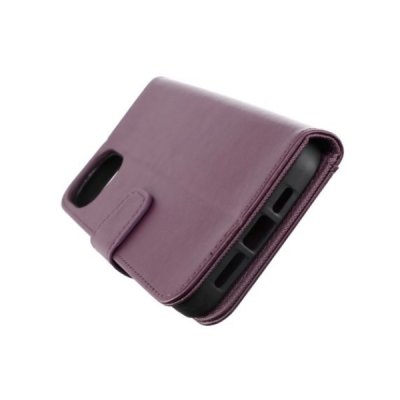 rv iphone 14 pro max vegan pu-läder plånboksfodral 6 kortfack 1 kontantfack magnetlås lila
