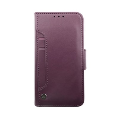 rv iphone 14 pro max vegan pu-läder plånboksfodral 6 kortfack 1 kontantfack magnetlås lila