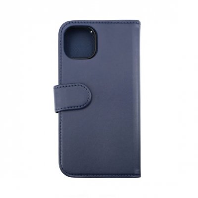 rv iphone 14 pro plånboksodral med flipstand 3 kortfack 1 kontantfack magnet lås vegan material blå