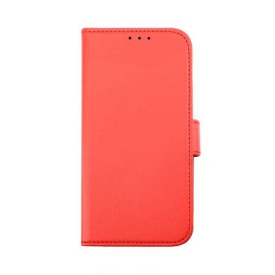 rv iphone 14 pro plånboksodral med flipstand 3 kortfack 1 kontantfack magnet lås vegan material röd