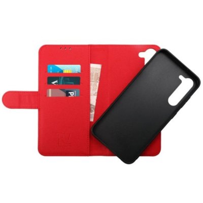 rv magnet plånboksfodral till samsung galaxy s23 plus röd