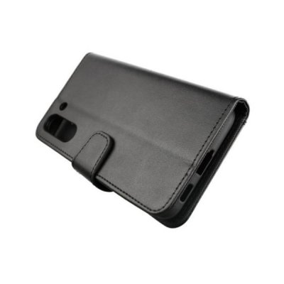 rv samsung galaxy s21 fe flip stand tpu pu plånboksfodral med skal kortfack sidofack svart