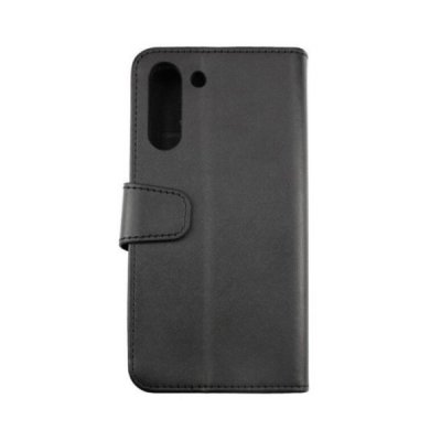 rv samsung galaxy s21 fe flip stand tpu pu plånboksfodral med skal kortfack sidofack svart
