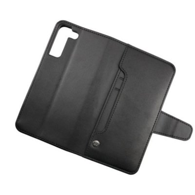 rv samsung galaxy s22 flip stand tpu pu läderfodral med skal och kortfack svart