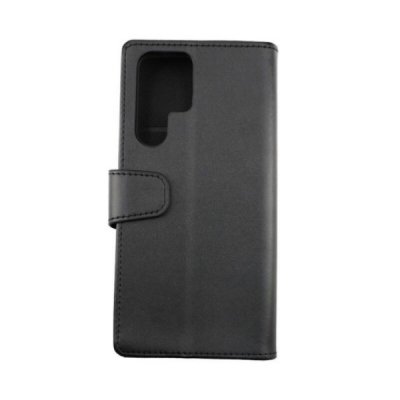 rv samsung galaxy s22 ultra plånboksfodral med flip stand stativ och kortfack samt sidofack svart
