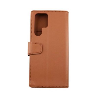 RV Samsung Galaxy S22 Ultra Plånboksfodral med Kortfack Sedelfack Flipstand Brun