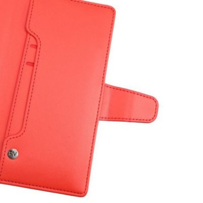 RV Samsung Galaxy S22 Ultra Plånboksfodral med Kortfack Sedelfack Flipstand Röd
