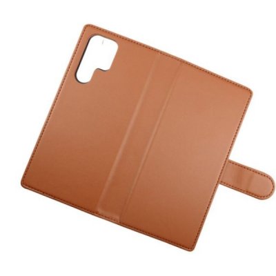 rv samsung galaxy s22 ultra plånboksfodral med magnetiskt lås kortfack flipstand tpu pc pu läder brun