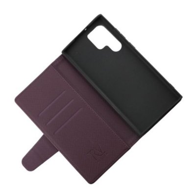 rv samsung galaxy s22 ultra plånboksfodral med magnetiskt lås kortfack flipstand tpu pc pu läder lila