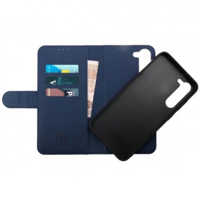 rv samsung galaxy s23 magnet plånboksfodral med kortfack och sidofack blå