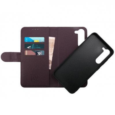 rv samsung galaxy s23 magnet plånboksfodral med kortfack och sidofack lila