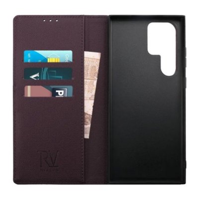 rv samsung galaxy s23 ultra magnet plånboksfodral med kortfack och sidofack lila