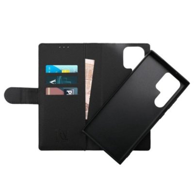 rv samsung galaxy s23 ultra magnet plånboksfodral med kortfack svart