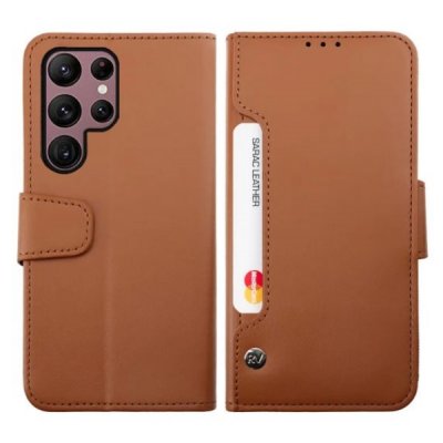 rv samsung galaxy s23 ultra plånboksfodral med extra kortfack brun