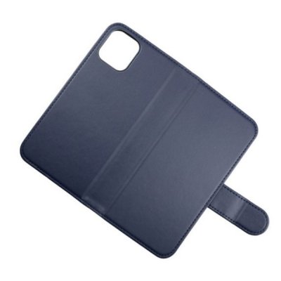 rvelon iphone 11 plånboksfodral konstläder 3 kortfack magnetiskt lås avtagbart skal blå