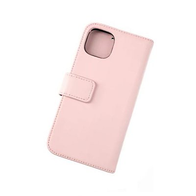 rvelon iphone 12 mini genuint plånboksfodral rosa äkta läder läderfodral mobil skydd hög kvalitet