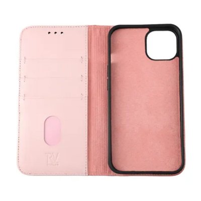 rvelon iphone 12 pro max plånboksfodral av äkta genuint läder hög kvalitet rosa färg