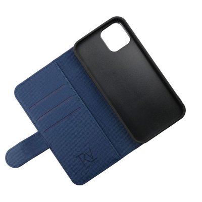 rvelon iphone 13 pro max magnetiskt plånboksfodral TPU PU 4st kortfack abyss blå färg