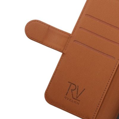 rvelon iphone 13 pro max magnetiskt plånboksfodral TPU PU artificiellt läder 4st kortfack gyllenbrun färg