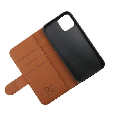 rvelon iphone 13 pro max magnetiskt plånboksfodral TPU PU artificiellt läder 4st kortfack gyllenbrun färg