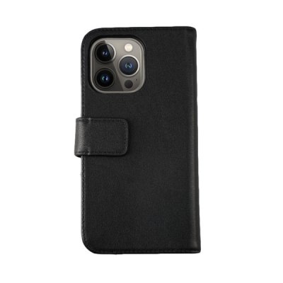 rvelon iphone 13 pro plånboksfodral av äkta genuint läder hög kvalitet svart färg