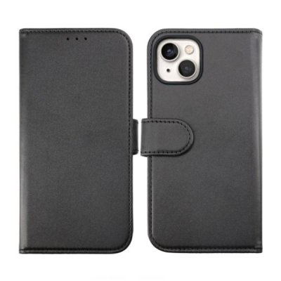 rvelon iphone 14 magnet plånboksfodral 3 kortfack 1 kontaktfack tpu avtagbart skal pu läder svart