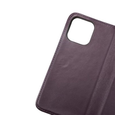 rvelon iphone 14 plånboksfodral i genuint äkta läder med magnet 3 kortfack 1 kontantfack lila