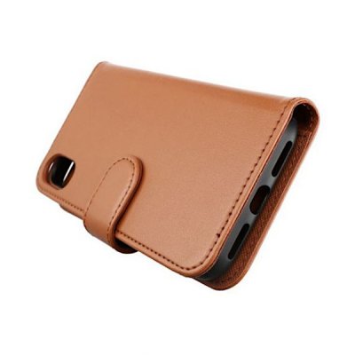 rvelon iphone x xs magnetiskt plånboksfodral tpu pu artificiellt läder 4st kortfack i gyllenbrun färg