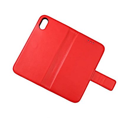 rvelon iphone x xs plånboksfodral tillverkat av äkta genuint läder hög kvalitet röd färg 4st kortfack pu tpu