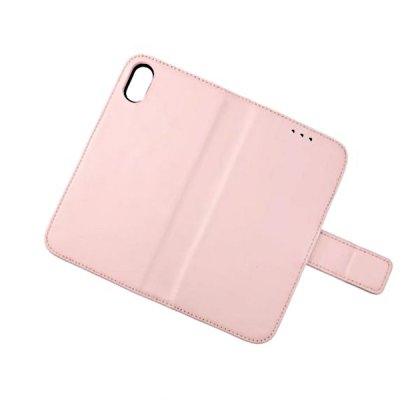 rvelon iphone x xs plånboksfodral tillverkat av äkta genuint läder hög kvalitet rosa färg 4st kortfack pu tpu