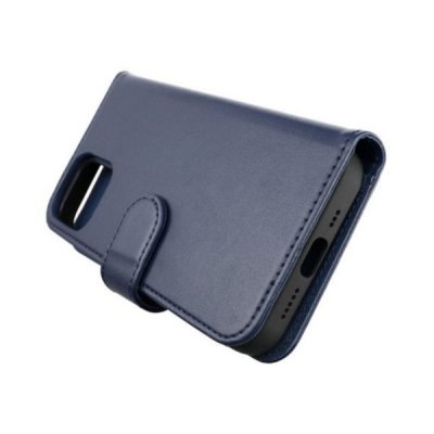 rvelon rv iphone 12 pro magnetisk pu artificiellt helt veganskt läderfodral 4st kortfack blå