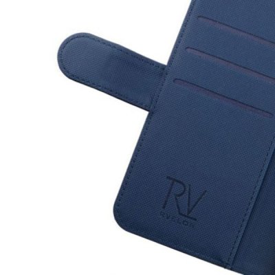 rvelon rv iphone 12 pro magnetisk pu artificiellt helt veganskt läderfodral 4st kortfack blå