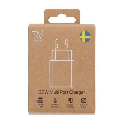 RV Snabbladdare Multiport 20W Strömadapter - USB-C & USB-A