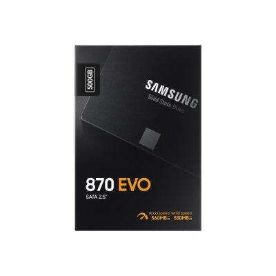 Samsung 870 EVO MZ-77E500BW SSD Krypterat 500GB inbyggd 2.5 tum SATA 6 GB s Buffert 512 MB 256 Bitars AES TCG Opal Encryption Sv