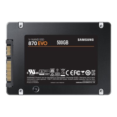 Samsung 870 EVO MZ-77E500BW SSD Krypterat 500GB inbyggd 2.5 tum SATA 6 GB s Buffert 512 MB 256 Bitars AES TCG Opal Encryption Sv