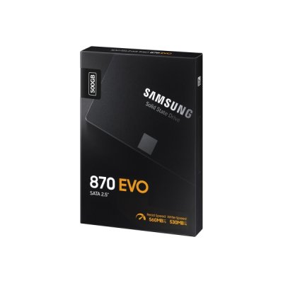 Samsung 870 EVO MZ-77E500BW SSD Krypterat 500GB inbyggd 2.5 tum SATA 6 GB s Buffert 512 MB 256 Bitars AES TCG Opal Encryption Sv