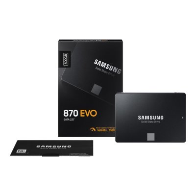 Samsung 870 EVO MZ-77E500BW SSD Krypterat 500GB inbyggd 2.5 tum SATA 6 GB s Buffert 512 MB 256 Bitars AES TCG Opal Encryption Sv
