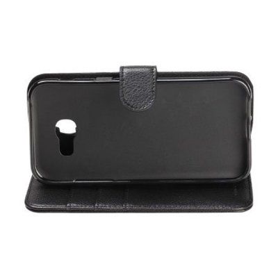 samsung galaxy a3 geniunt läder premium plånboksfodral med 3 kortfack 1 kontantfack av hög kvalitet svart