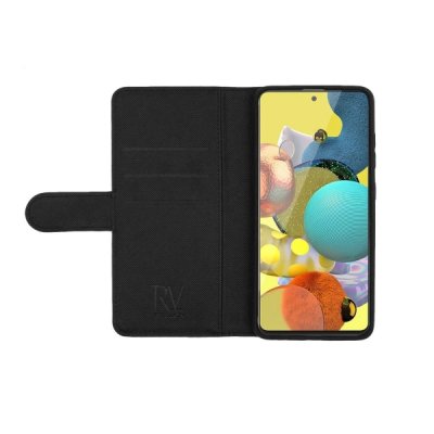 samsung galaxy a72 tpu leather folio from rvelon, black color