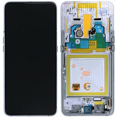 samsung galaxy a80 skärm super amoled original reservdel silver vit
