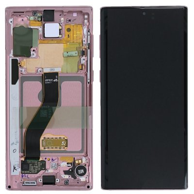 samsung galaxy note 10 sm-g970 original service pack oled display rosa aura pink GH82+20818F