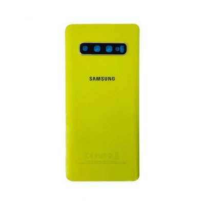 Samsung Galaxy S10 Plus SM-G975F Batterilucka med självhäftande tejp Gul