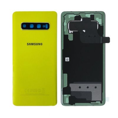 Samsung Galaxy S10 Plus SM-G975F Batterilucka med självhäftande tejp Gul