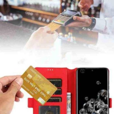 Samsung Galaxy S20 Ultra 5G Plånboksfodral med Stativ Rosé röd