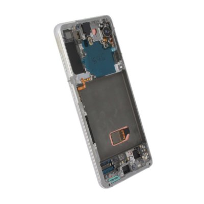 Samsung Galaxy S21 5G Skärm med LCD Display Original och Framkamera Vit