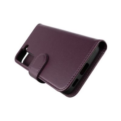 Samsung Galaxy S22 Magnet Plånboksfodral med Kortfack och Sidofack Mörklila