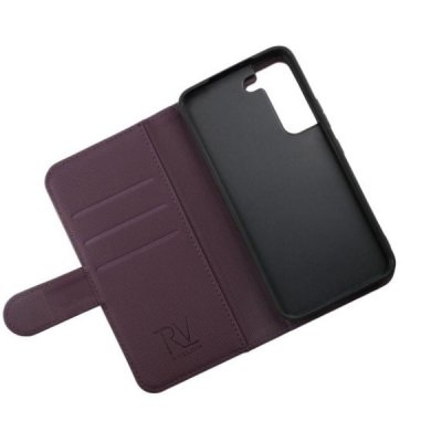 Samsung Galaxy S22 Magnet Plånboksfodral med Kortfack och Sidofack Mörklila