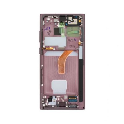 Samsung Galaxy S22 Ultra S908B Skärm med LCD Display Original Burgundy GH82-27488B