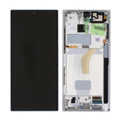 Samsung Galaxy S22 Ultra SM S908B Skärm med LCD Display Vit